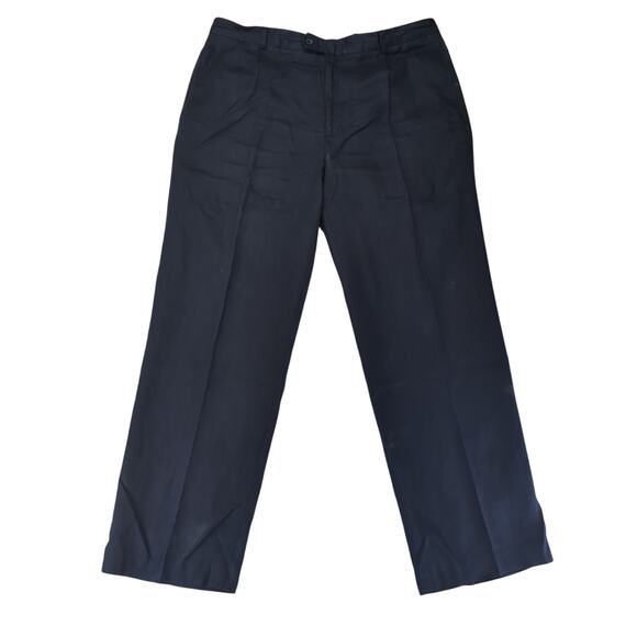Alex Cannon 100% Linen Pants Men's Size 38/32‎ Navy Blue Pleated Summer Prep - Picture 1 of 9